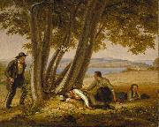William Sidney Mount Caught Napping (Boys Caught Napping in a Field) painting